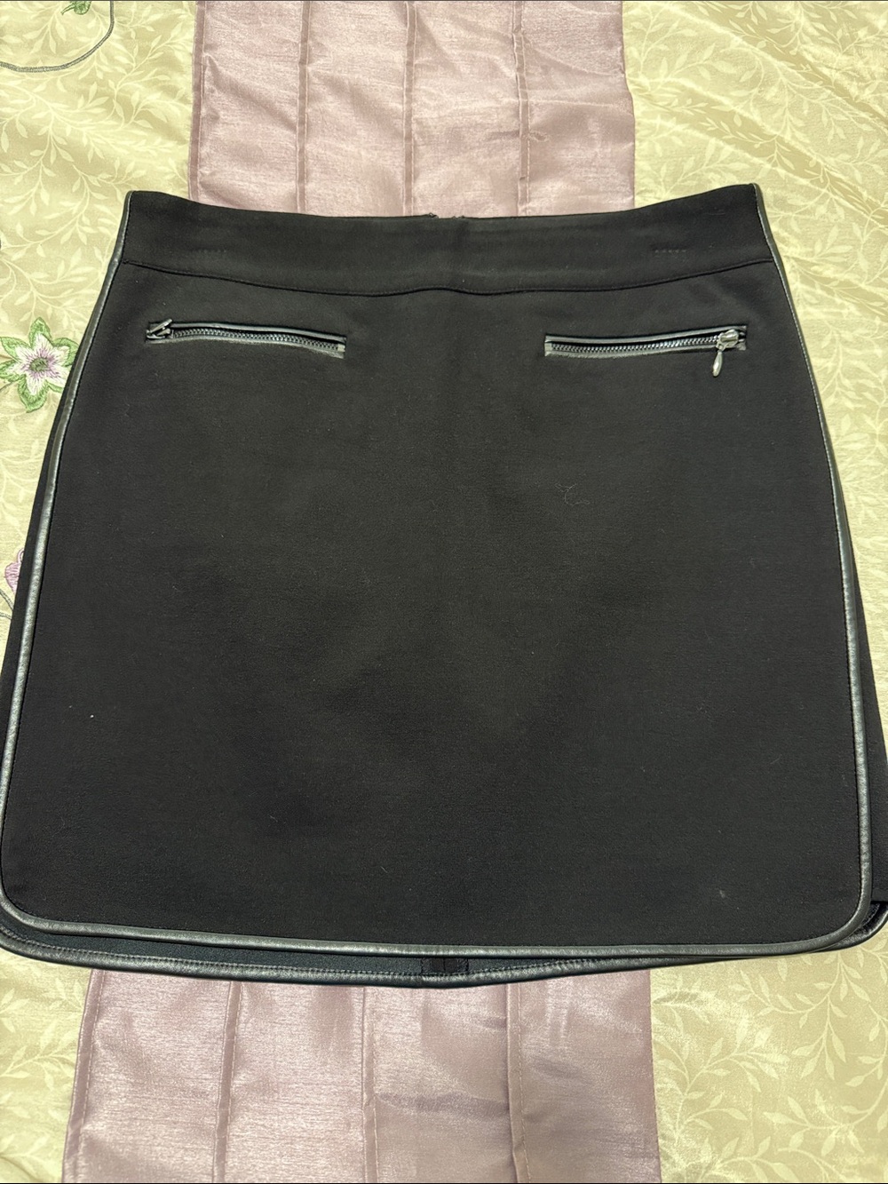 White House Black Market Black Mini Skirt with Zip Accents